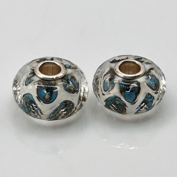 TROLLBEADS Blue White Faceted Unique LAA 925S NEW! $ Per Bead - Picture 6 of 6